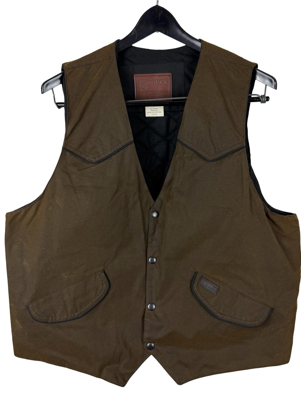 Mens Outback Trading Company Cliff Dweller Waxed Western Vest Size L